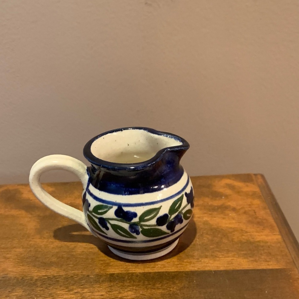 IKS Maine 94 Handcrafted Blue and White Miniature Ceramic Pitcher